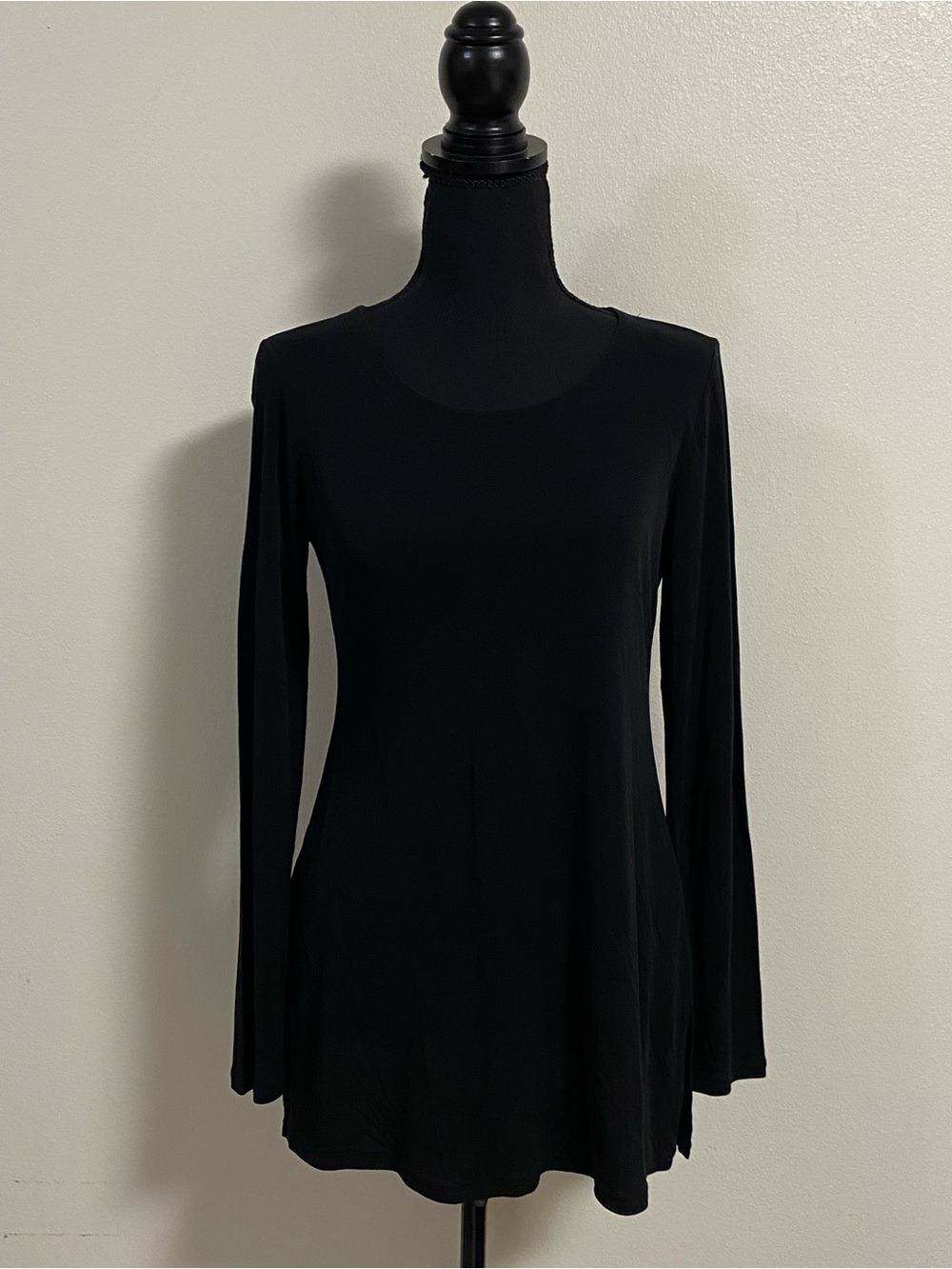 Eileen Fisher Tunic Women’s Size XS Black Long Sleeve 100% Silk Tunic Top